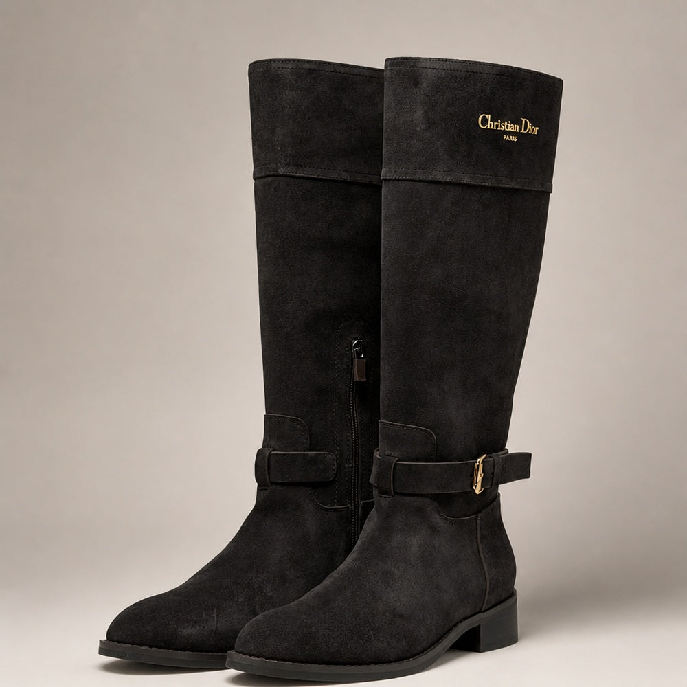 Christian Dior Suede Knee-High Boots