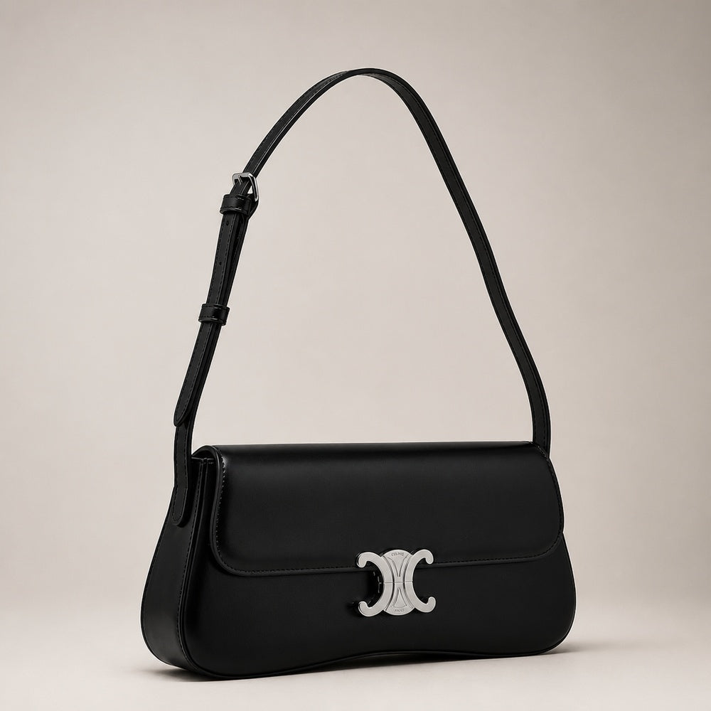 Celine Triomphe Shoulder Bag Negra