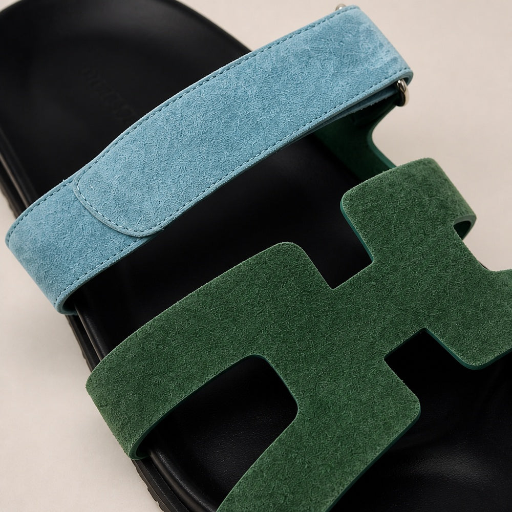 Hermès Chypre Sandals Suede Multicolor