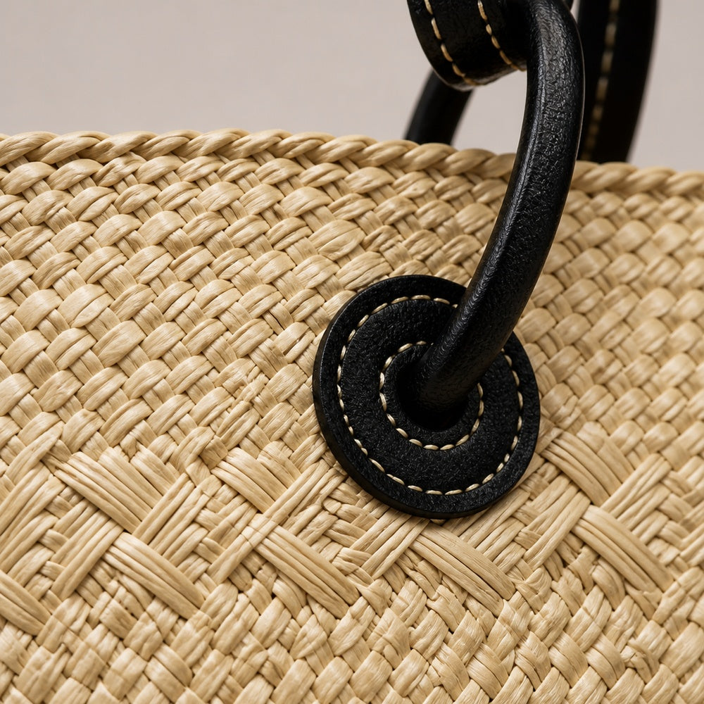 Saint Laurent Panier Raffia Tote